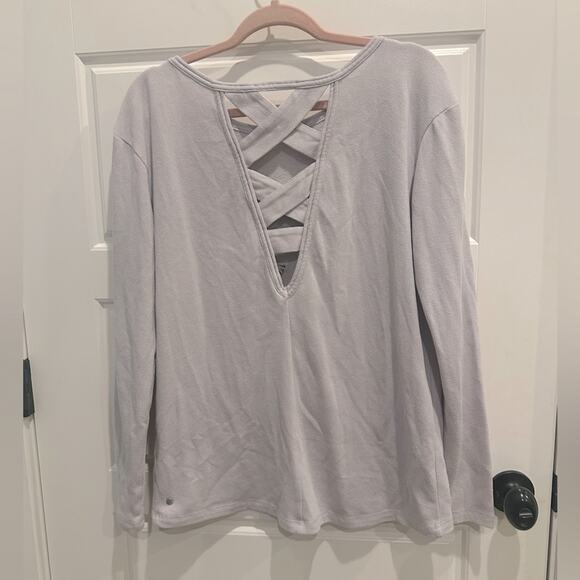 Z By Zella Lattice Crossback Active Long Sleeve Top - Lilac Purple - Picture 1 of 5